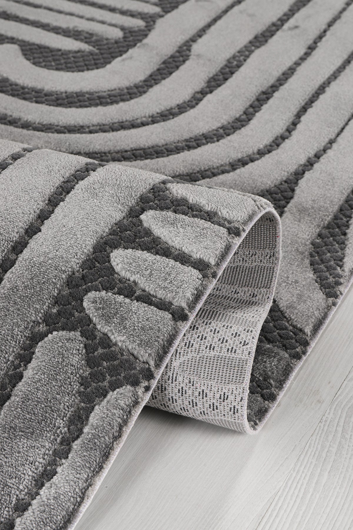 Boyut BY044 Antrasit Yumuşak Dokulu Salon Mutfak Koridor Oturma Odası Yolluk Halı Makine Halısı