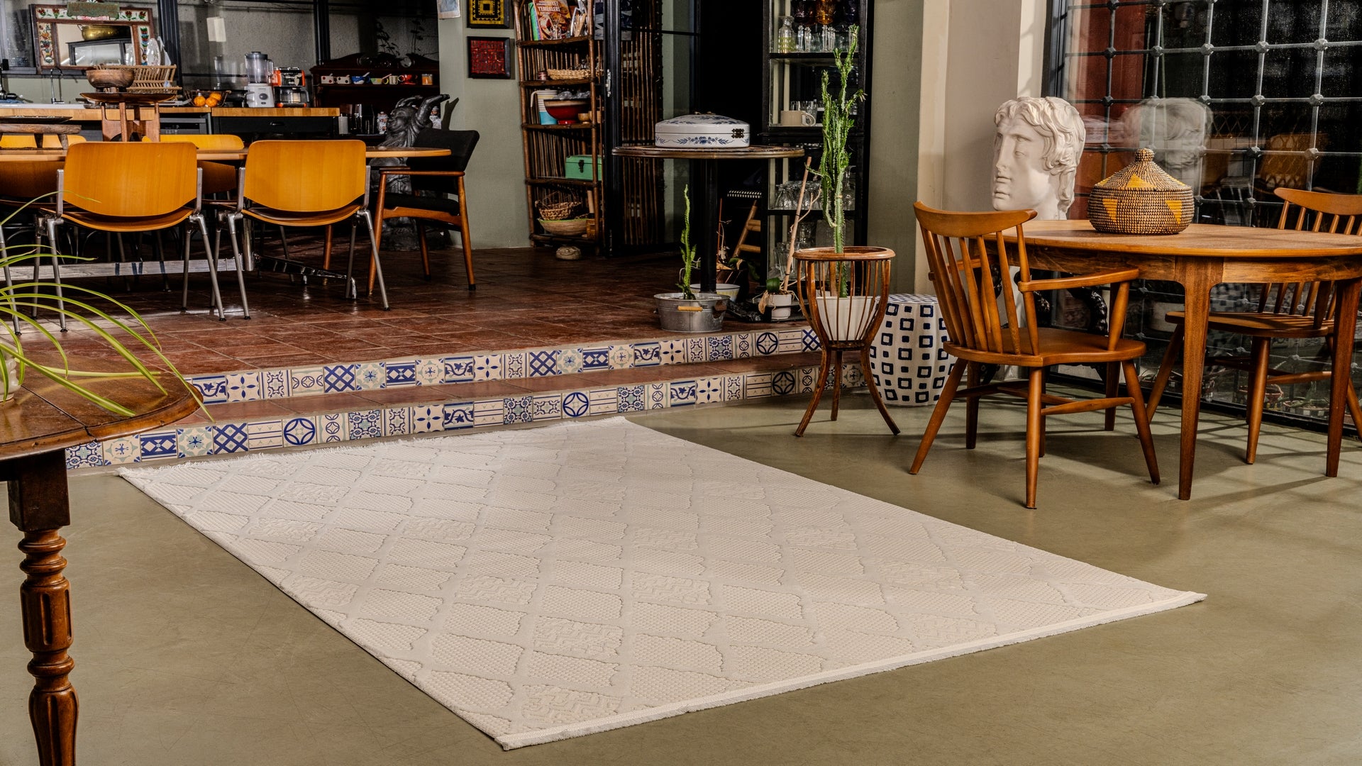 Boyut BY053 Bej Yumuşak Dokulu Salon Mutfak Koridor Oturma Odası Yolluk Halı Makine Halısı