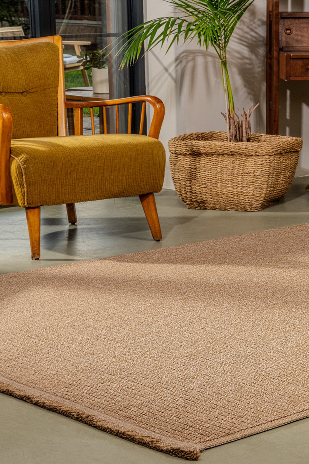 Bravvo BR001 Kahverengi Hav Toz Vermez Salon Mutfak Koridor Oturma Odası Yolluk Dokuma Kilim