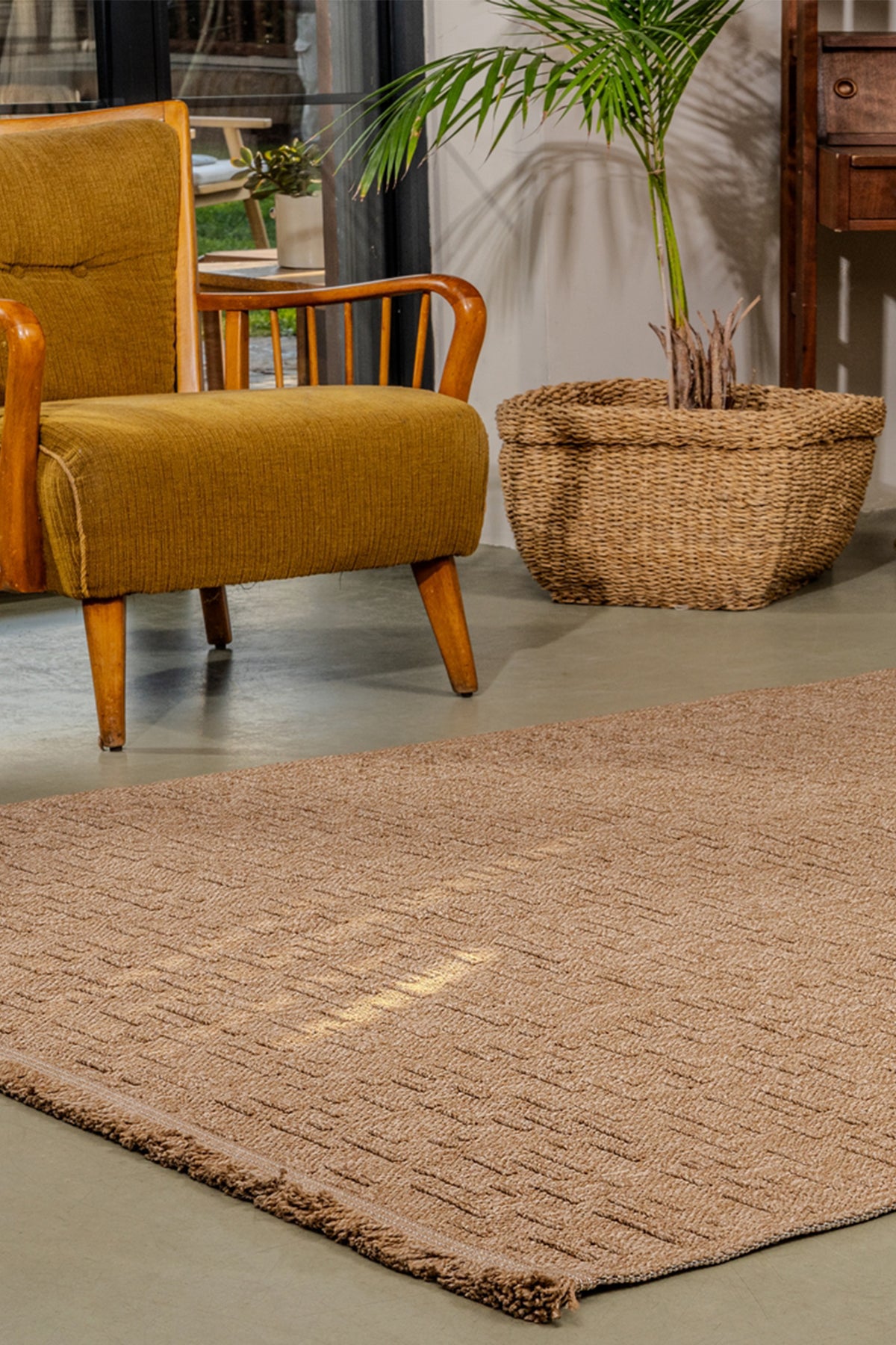 Bravvo BR002 Kahverengi Hav Toz Vermez Salon Mutfak Koridor Oturma Odası Yolluk Dokuma Kilim