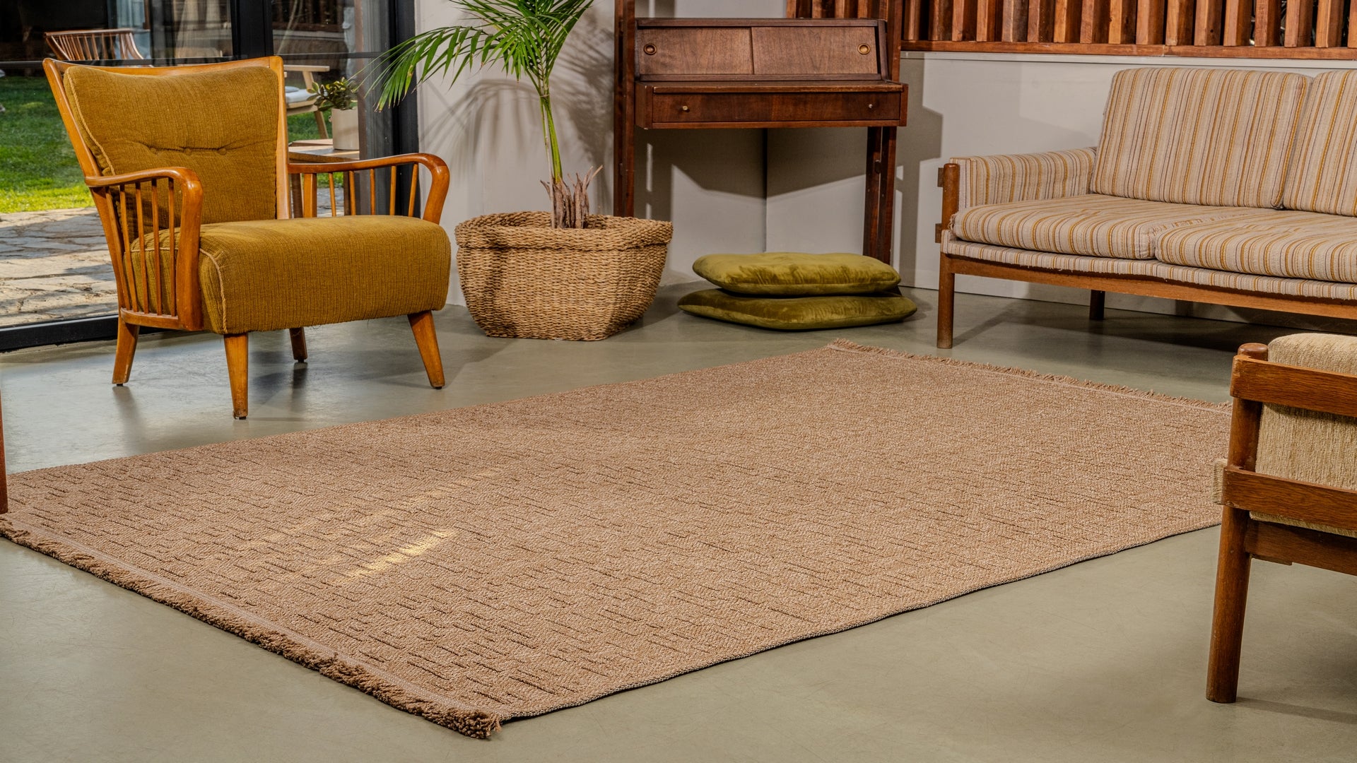 Bravvo BR002 Kahverengi Hav Toz Vermez Salon Mutfak Koridor Oturma Odası Yolluk Dokuma Kilim