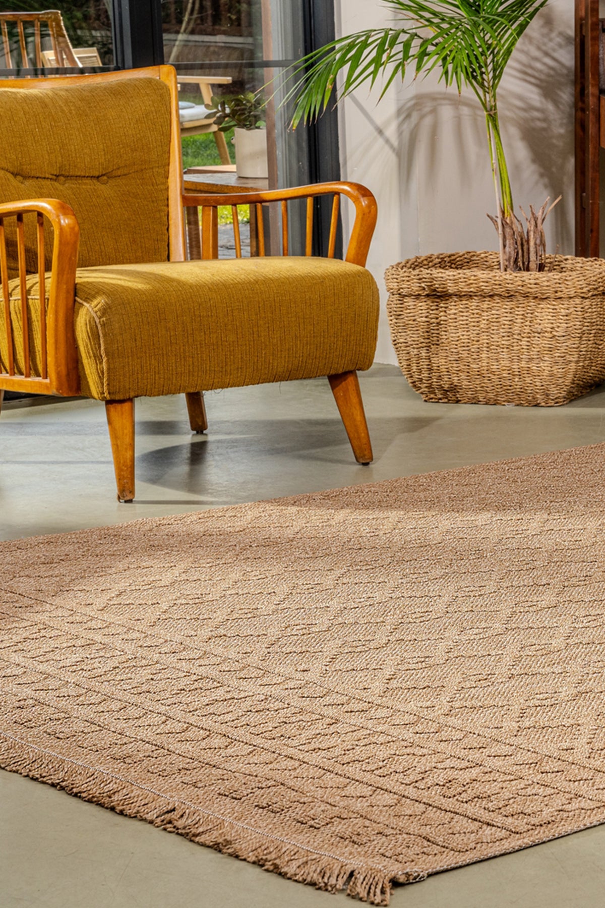 Bravvo BR003 Kahverengi Hav Toz Vermez Salon Mutfak Koridor Oturma Odası Yolluk Dokuma Kilim