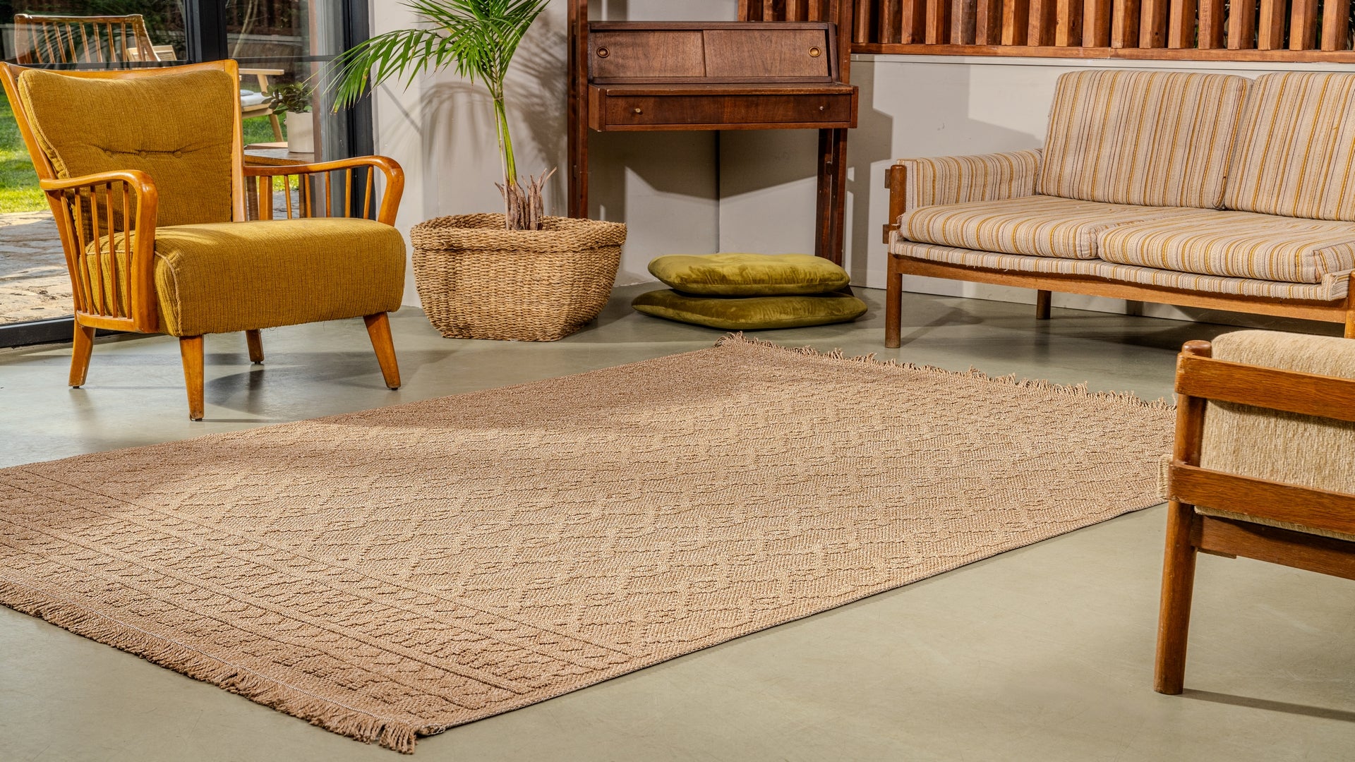 Bravvo BR003 Kahverengi Hav Toz Vermez Salon Mutfak Koridor Oturma Odası Yolluk Dokuma Kilim