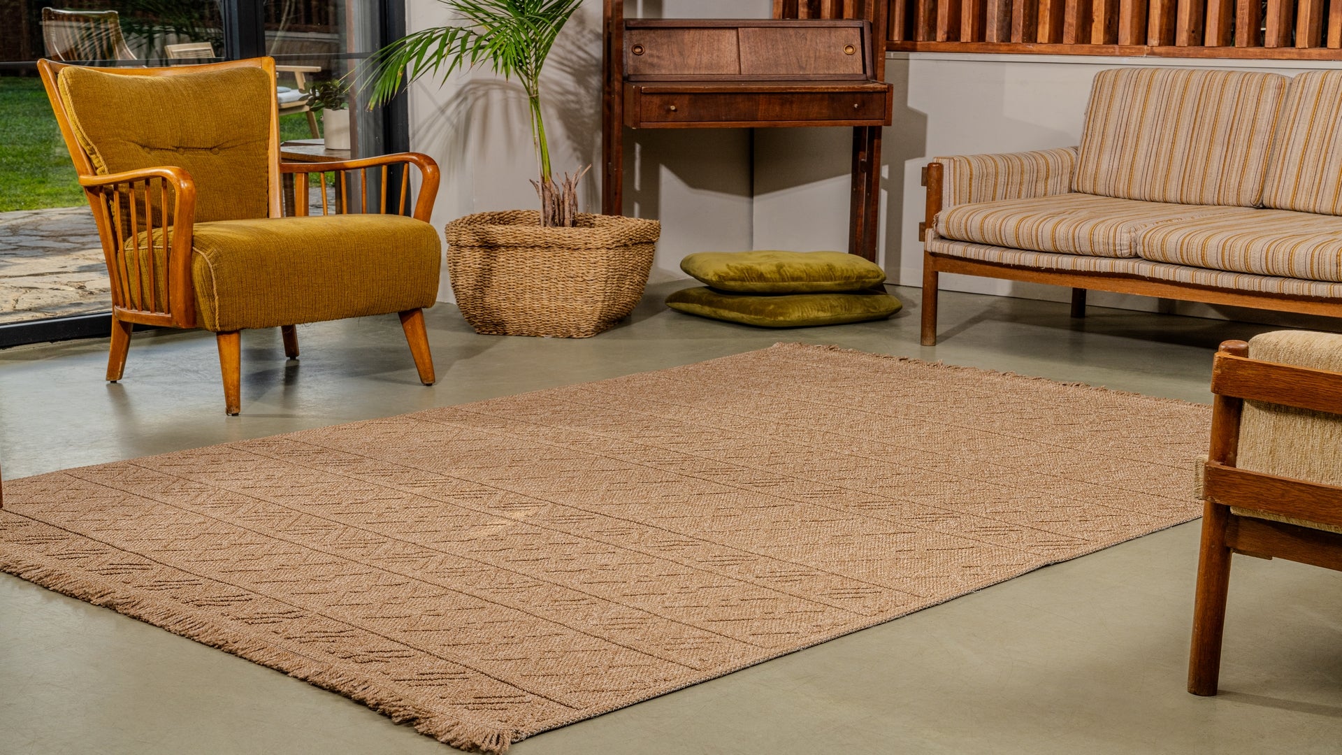 Bravvo BR004 Kahverengi Hav Toz Vermez Salon Mutfak Koridor Oturma Odası Yolluk Dokuma Kilim