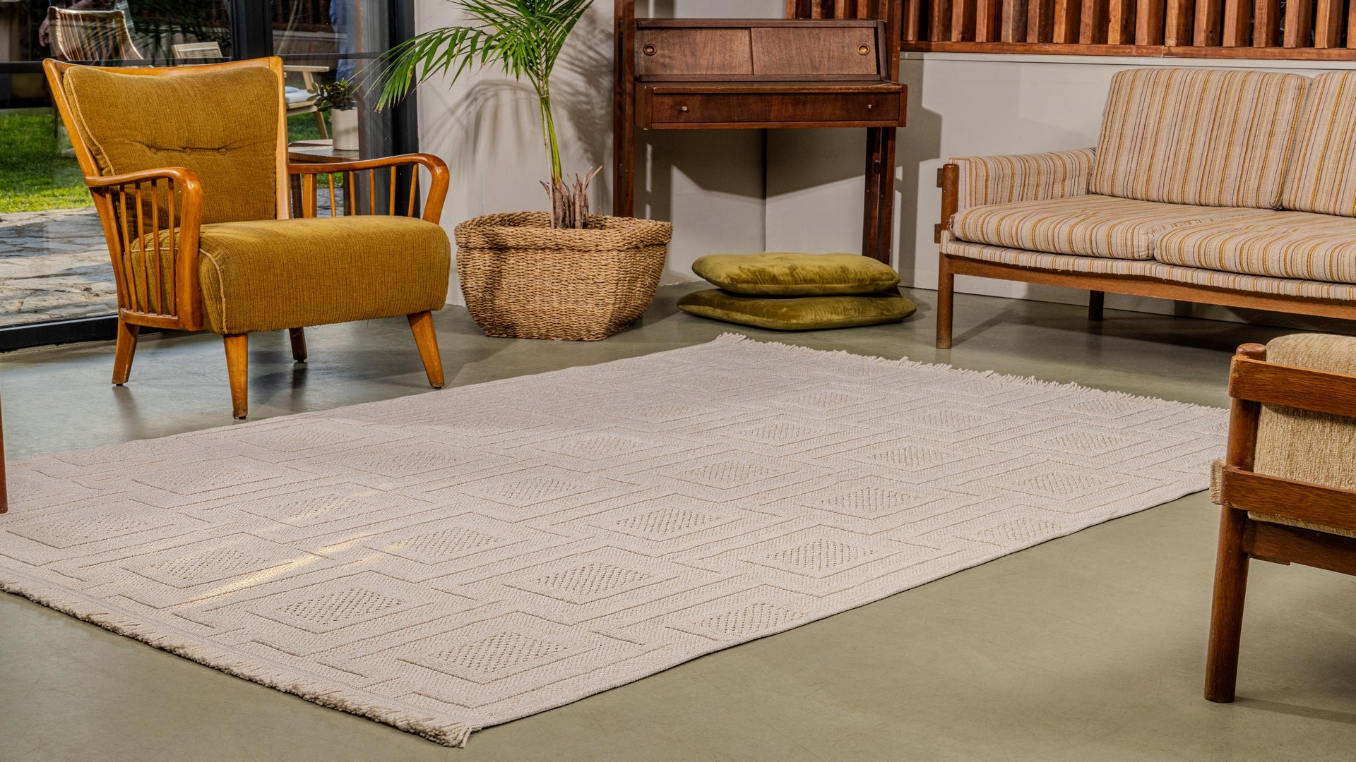 Bravvo BR008 Bej Hav Toz Vermez Salon Mutfak Koridor Oturma Odası Yolluk Dokuma Kilim