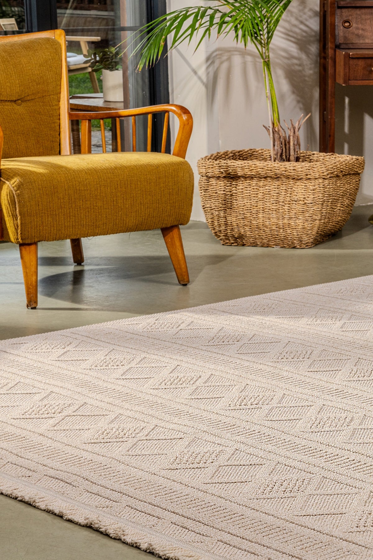 Bravvo BR009 Bej Hav Toz Vermez Salon Mutfak Koridor Oturma Odası Yolluk Dokuma Kilim