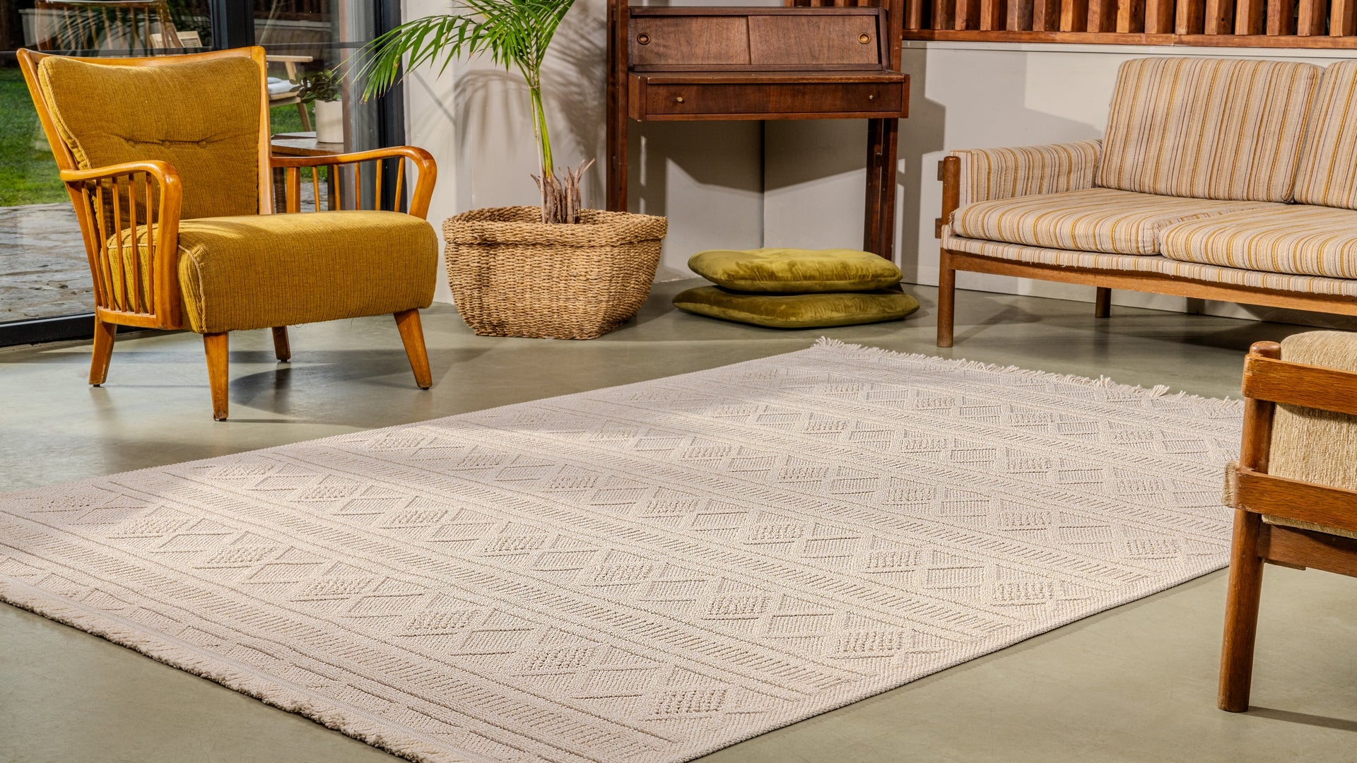 Bravvo BR009 Bej Hav Toz Vermez Salon Mutfak Koridor Oturma Odası Yolluk Dokuma Kilim