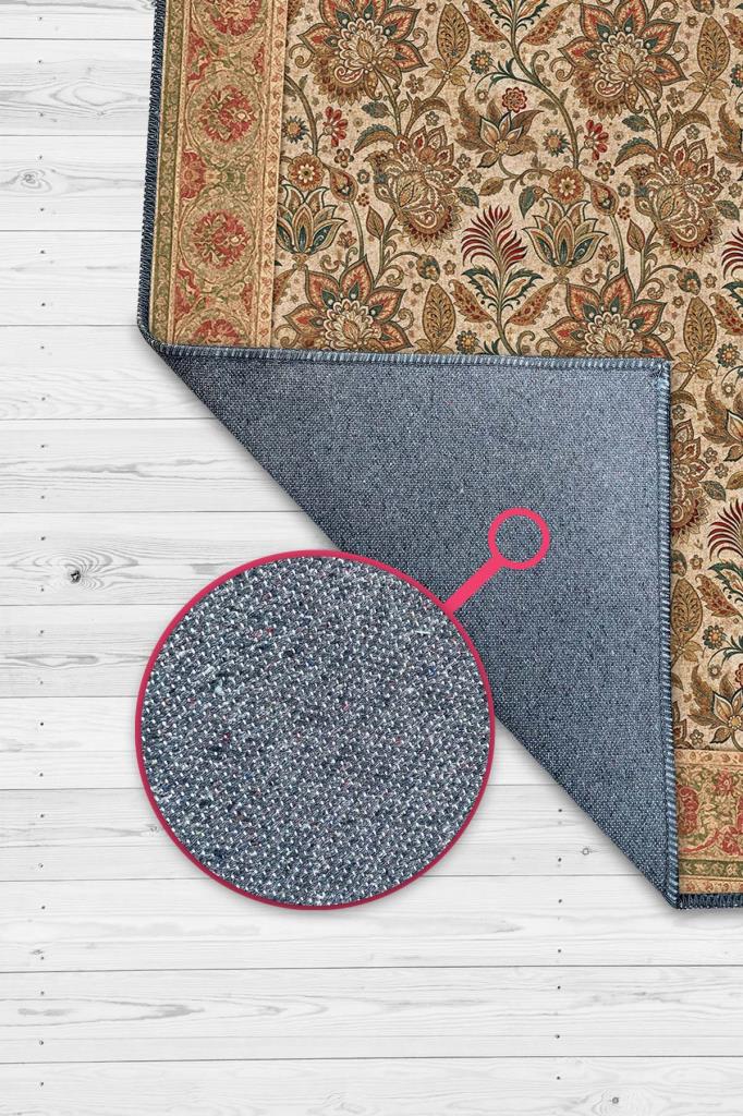 Büyük Çiçek Desenli Halı Klasik Tarz, Antik Desenli  Yıkanabilir Dokuma Pamuk Tabanlı Halı