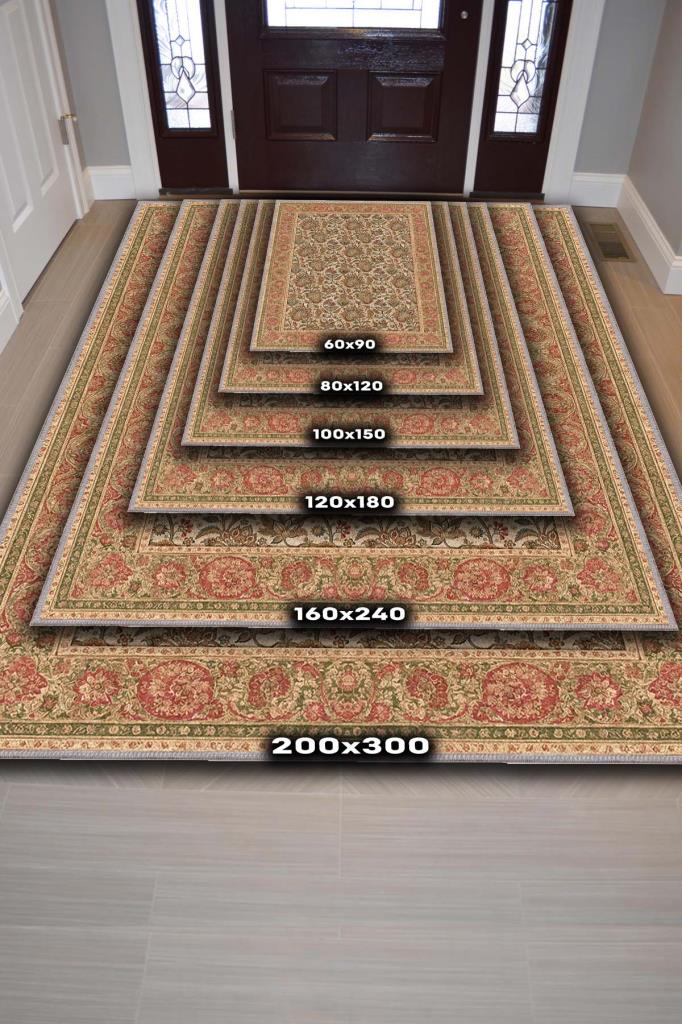 Büyük Çiçek Desenli Halı Klasik Tarz, Antik Desenli  Yıkanabilir Dokuma Pamuk Tabanlı Halı