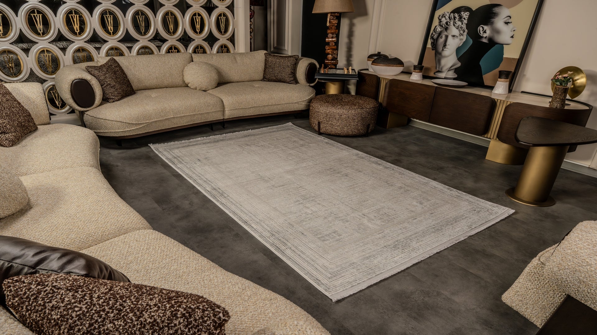 Cunda CN002 Bej Uzun Ömürlü Yumuşak Dokulu Salon Mutfak Koridor Oturma Odası Yolluk Halı