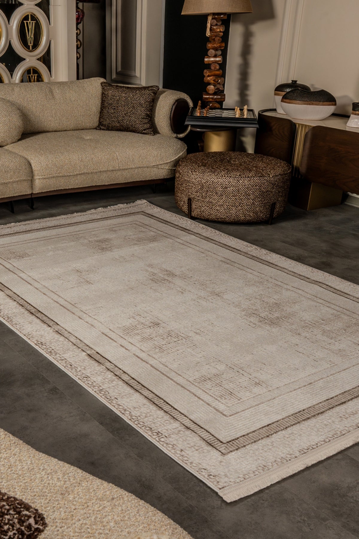 Cunda CN003 Bej Uzun Ömürlü Yumuşak Dokulu Salon Mutfak Koridor Oturma Odası Yolluk Halı