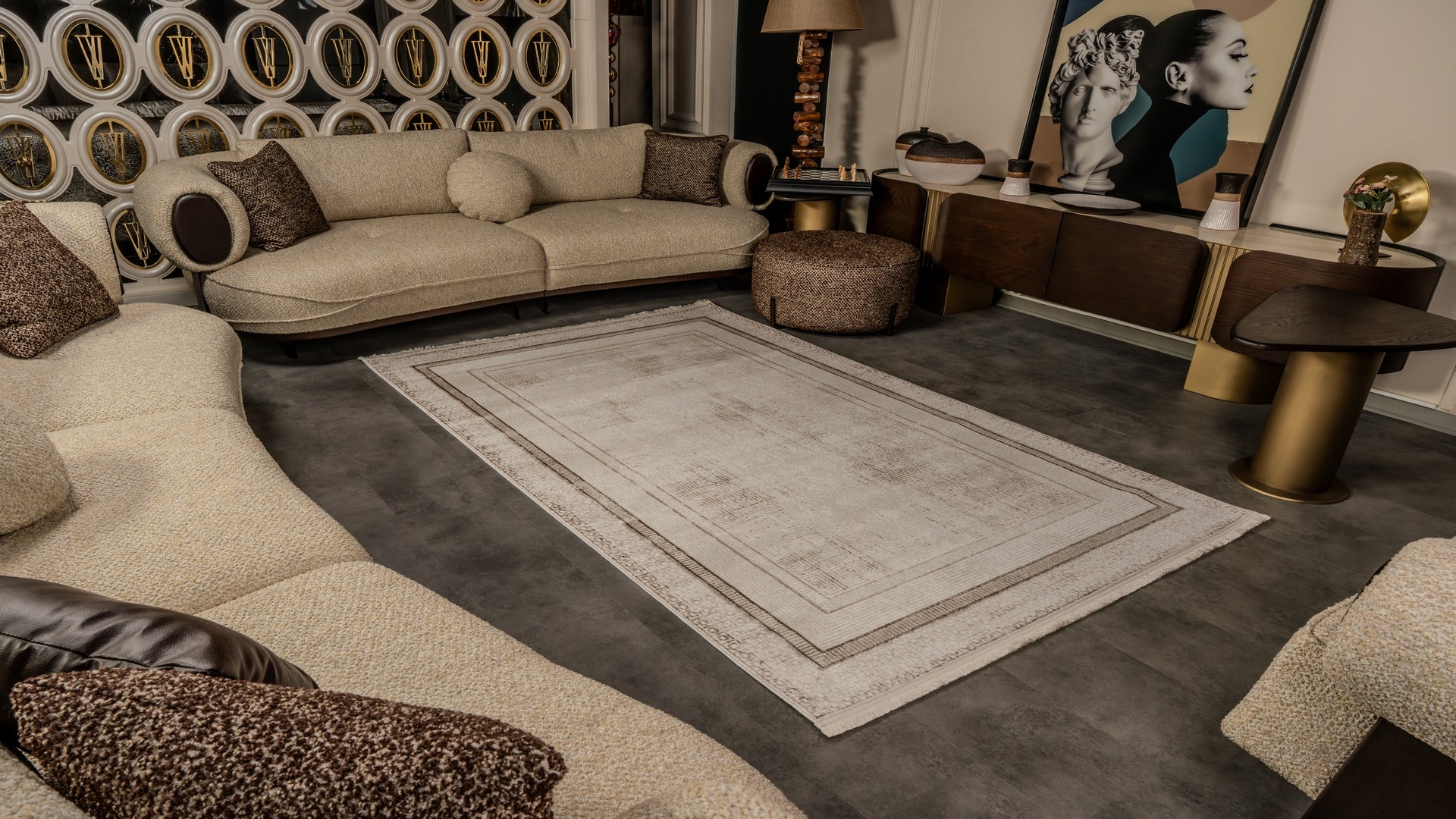 Cunda CN003 Bej Uzun Ömürlü Yumuşak Dokulu Salon Mutfak Koridor Oturma Odası Yolluk Halı