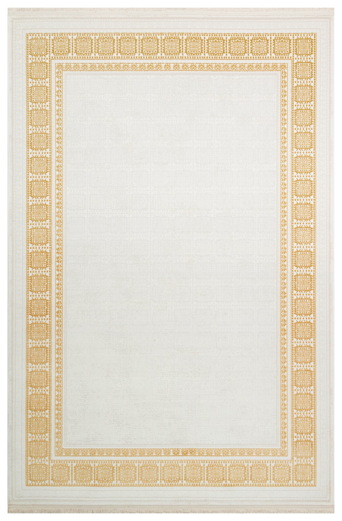 Cunda CN004 Beige-Gold Strapazierfähiger, weicher Läuferteppich für Wohnzimmer, Küche, Flur und Aufenthaltsraum