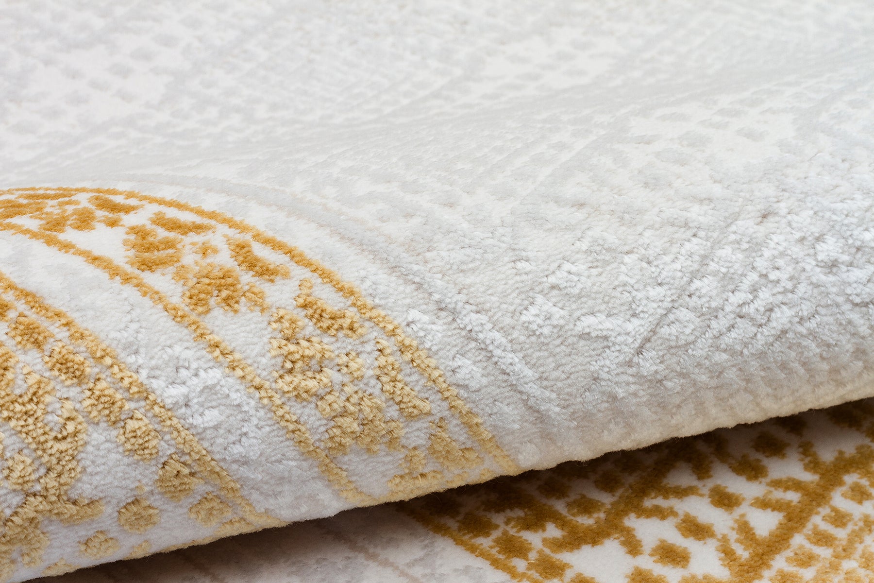 Cunda CN004 Beige-Gold Strapazierfähiger, weicher Läuferteppich für Wohnzimmer, Küche, Flur und Aufenthaltsraum
