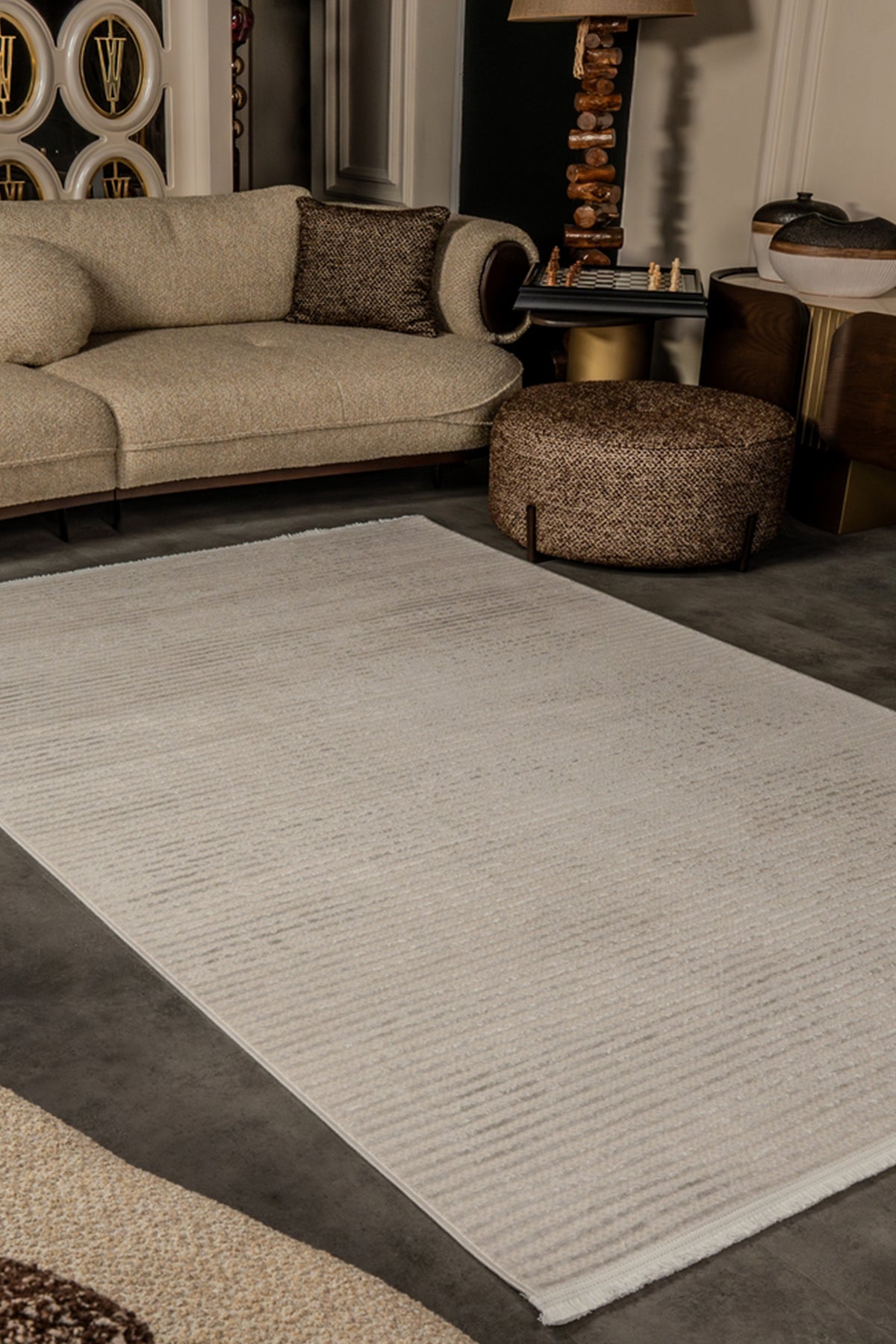 Cunda CN008 Beige Strapazierfähiger, weicher Läuferteppich für Wohnzimmer, Küche, Flur, Aufenthaltsraum