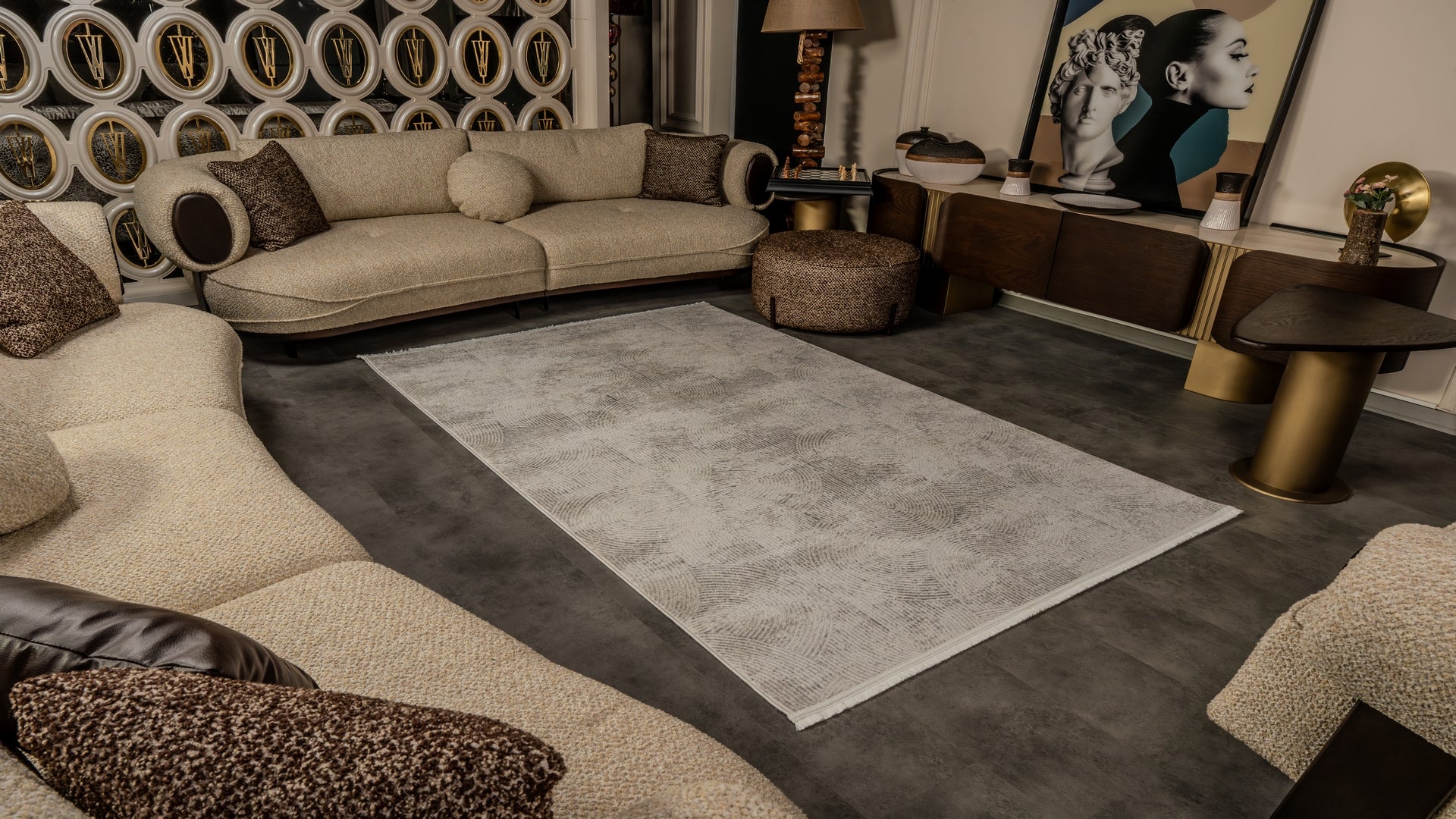 Cunda CN009 Bej Uzun Ömürlü Yumuşak Dokulu Salon Mutfak Koridor Oturma Odası Yolluk Halı