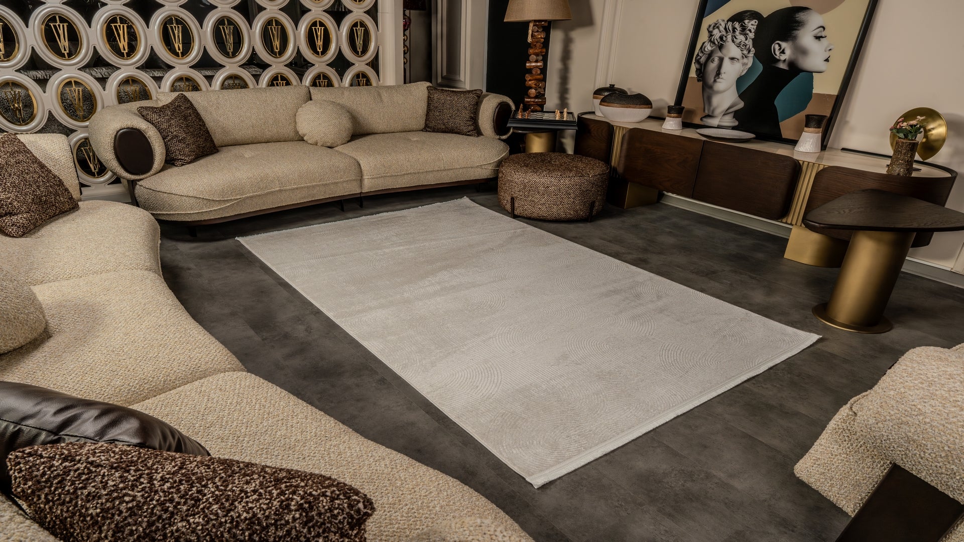 Cunda CN010 Bej Uzun Ömürlü Yumuşak Dokulu Salon Mutfak Koridor Oturma Odası Yolluk Halı