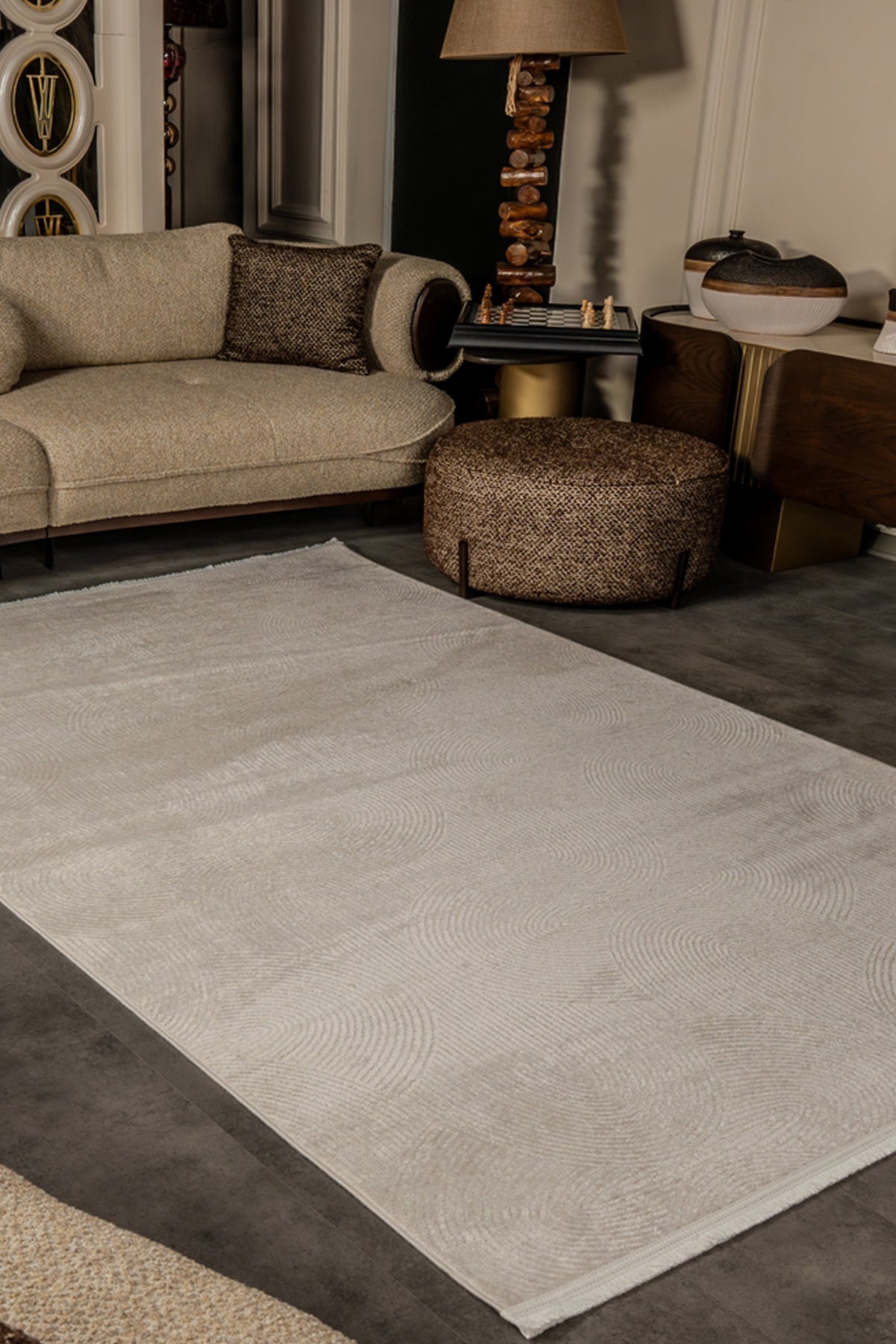 Cunda CN010 Beige Strapazierfähiger, weicher Läuferteppich für Wohnzimmer, Küche, Flur, Aufenthaltsraum