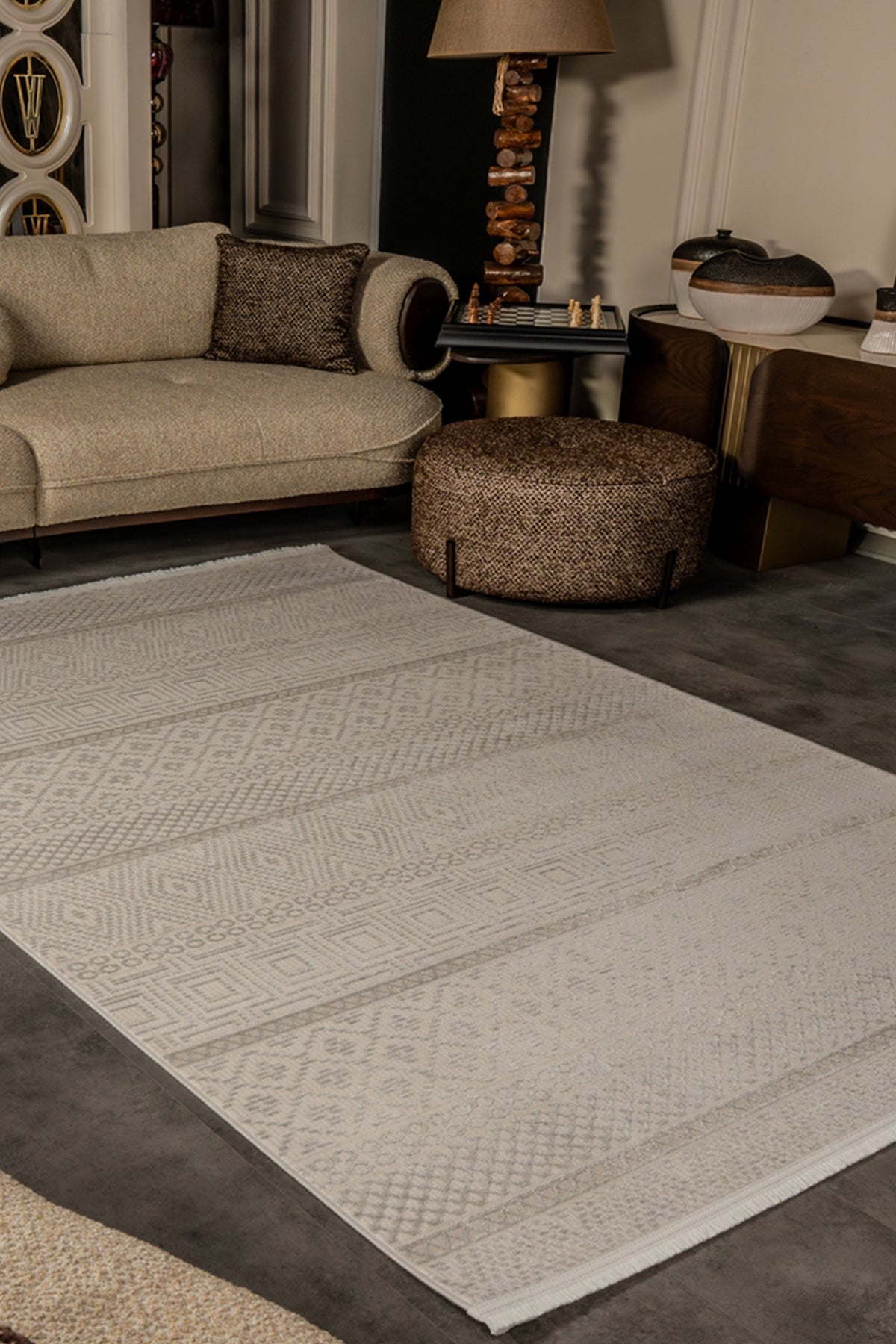 Cunda CN012 Beige Strapazierfähiger, weicher Läufer für Wohnzimmer, Küche, Flur, Aufenthaltsraum
