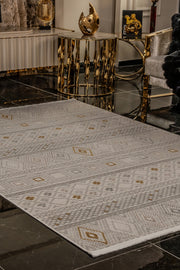 Cunda CN013 Krem Uzun Ömürlü Yumuşak Dokulu Salon Mutfak Koridor Oturma Odası Yolluk Halı