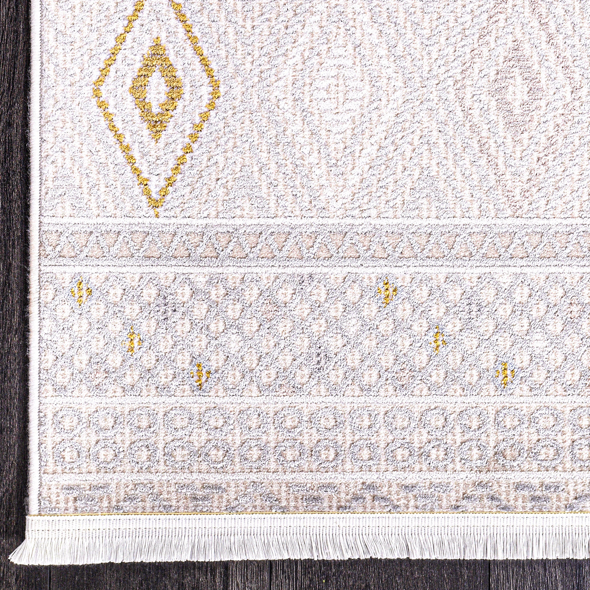 Cunda CN013 Creme Strapazierfähiger, weicher Läuferteppich für Wohnzimmer, Küche, Flur, Aufenthaltsraum