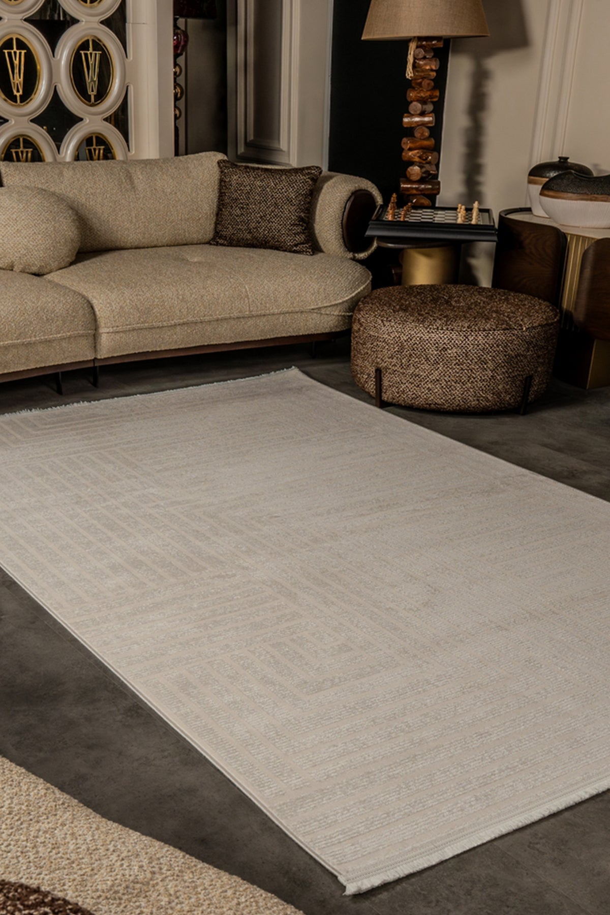 Cunda CN014 Beige Strapazierfähiger, weicher Läufer für Wohnzimmer, Küche, Flur, Aufenthaltsraum