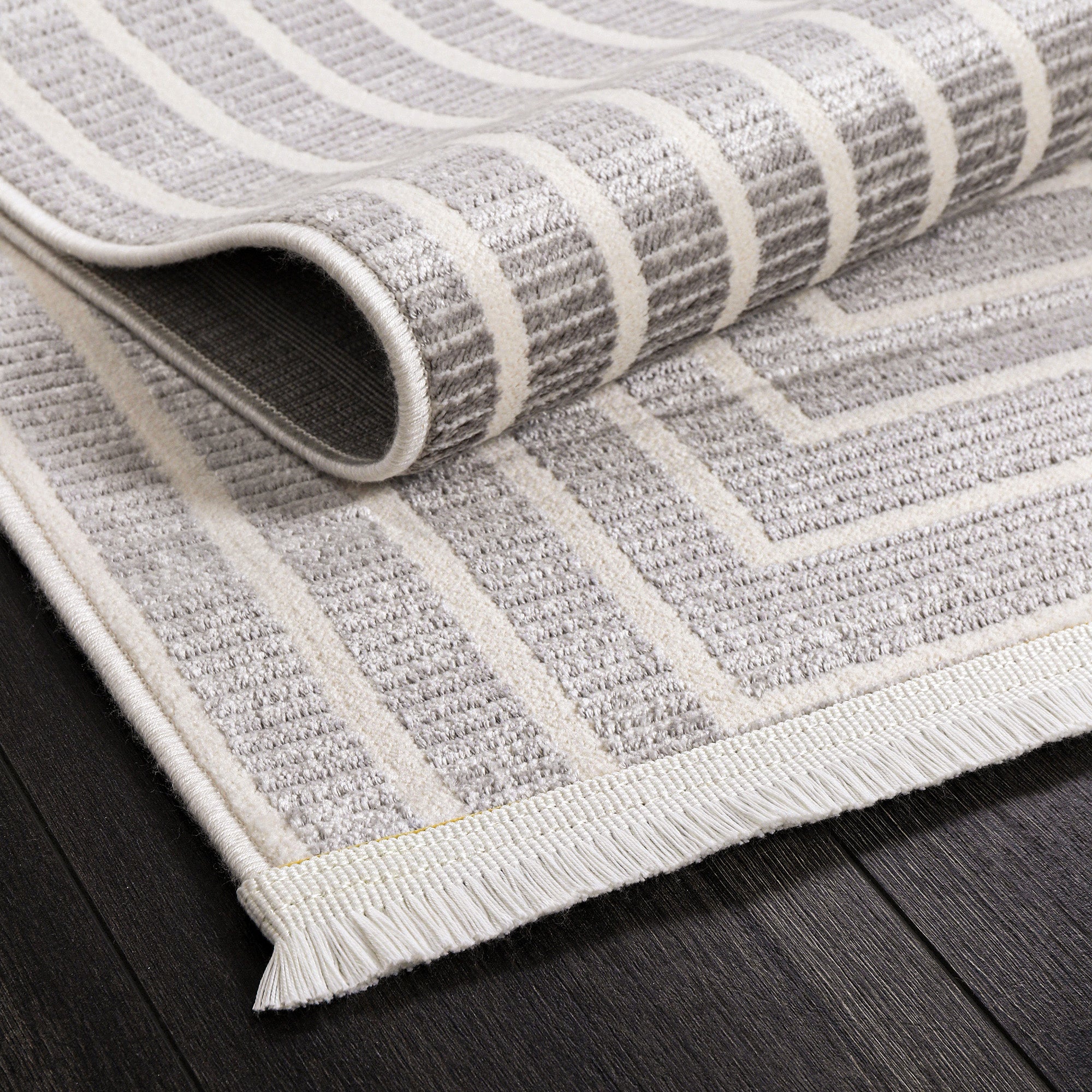 Cunda CN015 Gri Uzun Ömürlü Yumuşak Dokulu Salon Mutfak Koridor Oturma Odası Yolluk Halı