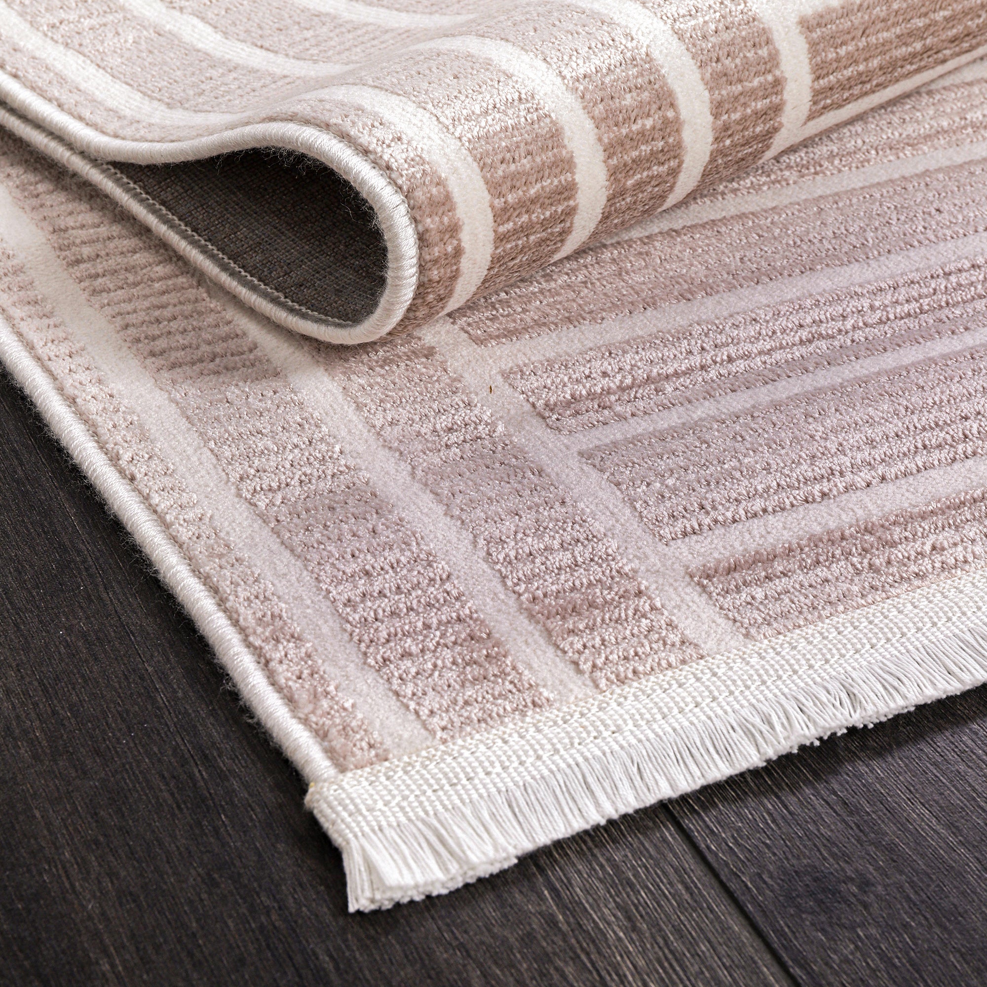 Cunda CN016 Bej Uzun Ömürlü Yumuşak Dokulu Salon Mutfak Koridor Oturma Odası Yolluk Halı