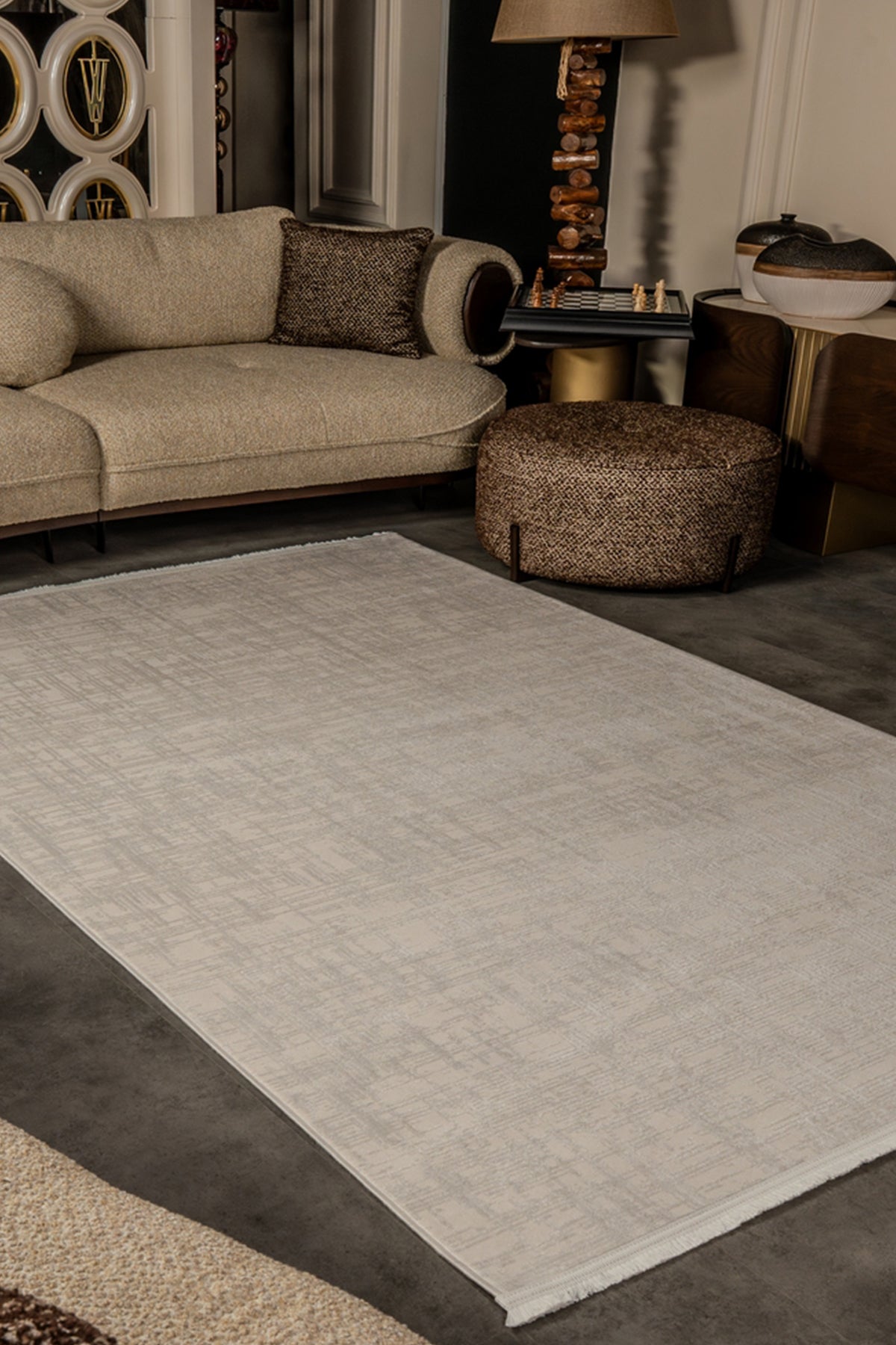 Cunda CN017 Bej Uzun Ömürlü Yumuşak Dokulu Salon Mutfak Koridor Oturma Odası Yolluk Halı