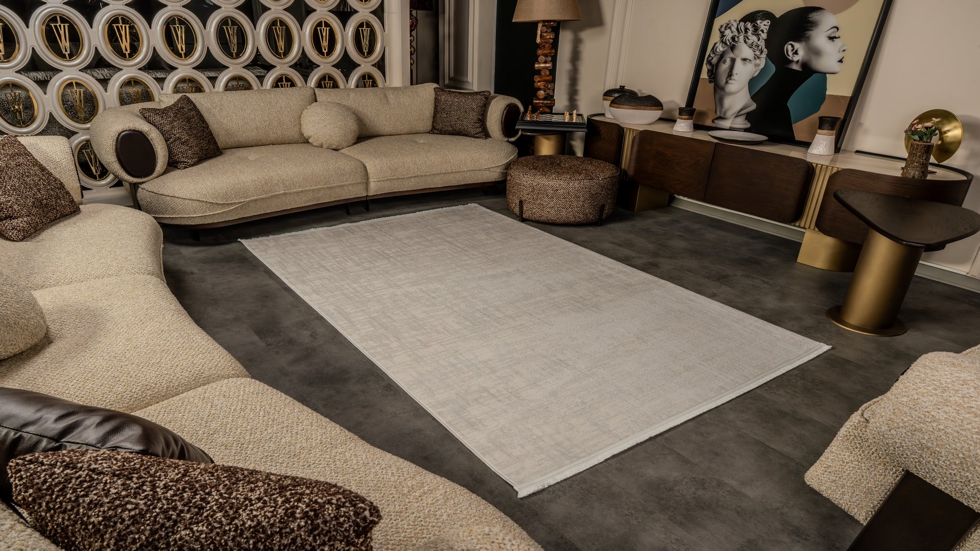 Cunda CN017 Bej Uzun Ömürlü Yumuşak Dokulu Salon Mutfak Koridor Oturma Odası Yolluk Halı