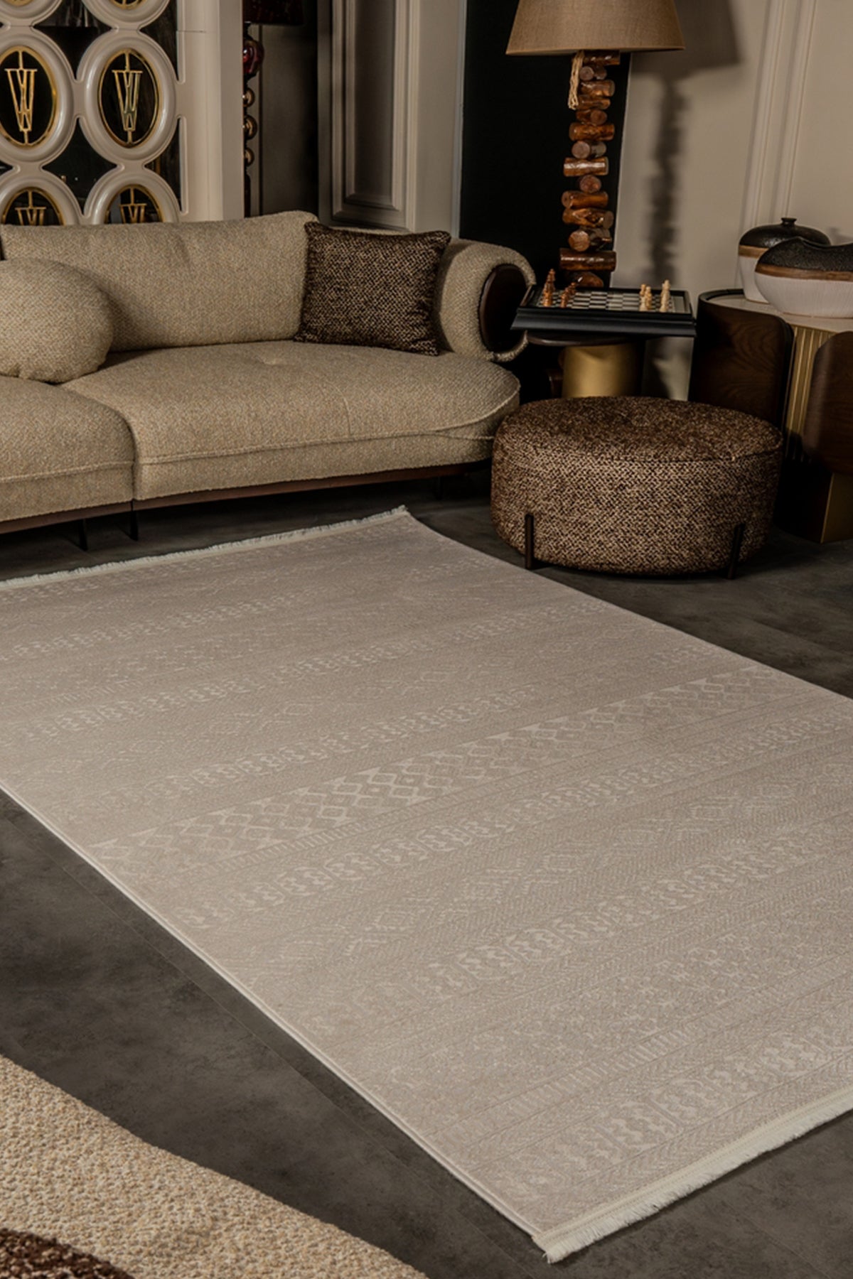 Cunda CN020 Bej Uzun Ömürlü Yumuşak Dokulu Salon Mutfak Koridor Oturma Odası Yolluk Halı