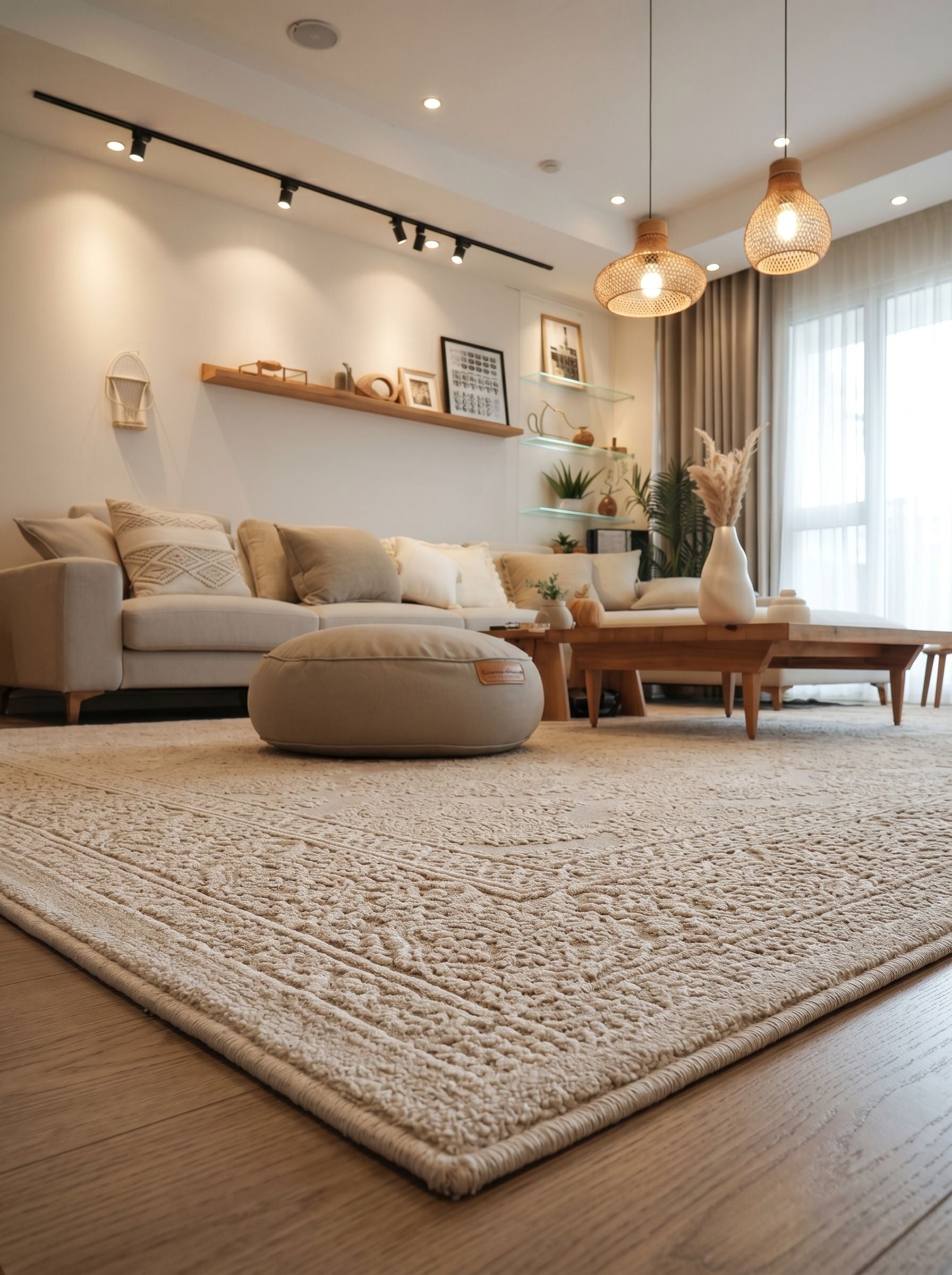 Deluxe DE006 Krem Uzun Ömürlü Yumuşak Dokulu Oturma Odası Mutfak Koridor Yatak Odası Salon Halısı Yolluk Halı