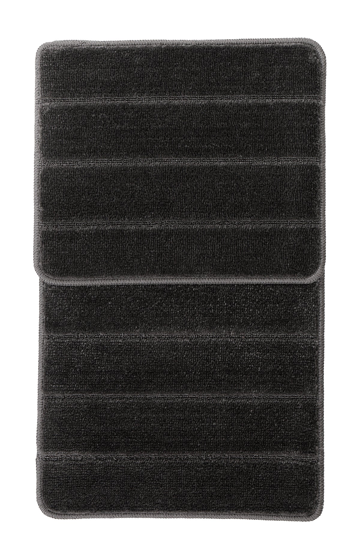 Doğal Kaymaz Taban Banyo Paspas Set Yumuşak Dokulu Su Emici Yıkanabilir Yeni Çizgili Set 50x80-50x40