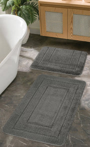 Doğal Kaymaz Taban Banyo Paspas Seti Uzun Ömürlü Yumuşak Dokulu Su Emici Yıkanabilir Çerçeve Set 50x80-50x40