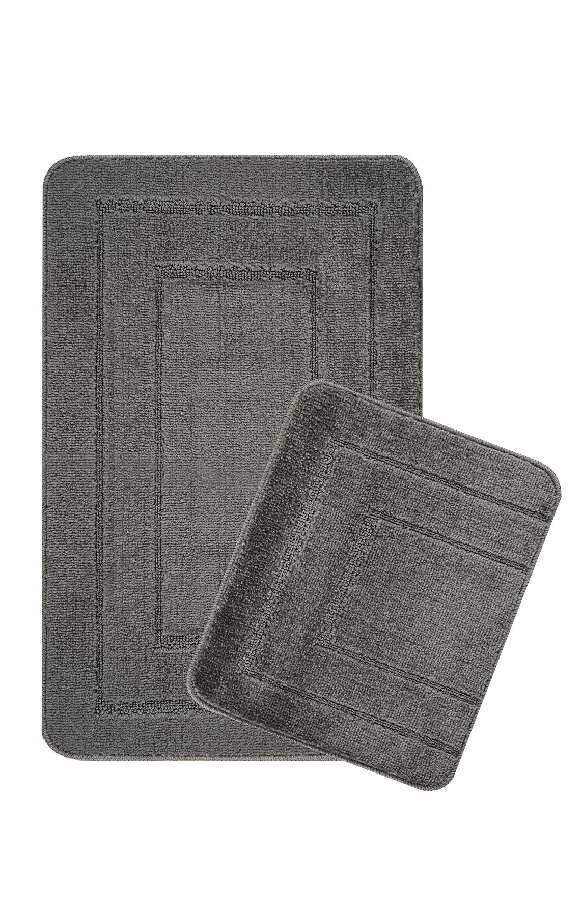 Doğal Kaymaz Taban Banyo Paspas Seti Uzun Ömürlü Yumuşak Dokulu Su Emici Yıkanabilir Çerçeve Set 50x80-50x40