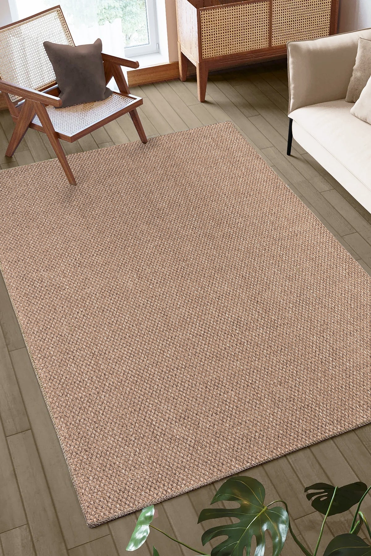 Doku DH001 Kahverengi Hav Toz Vermez Salon Mutfak Koridor Oturma Odası Yolluk Dokuma Kilim