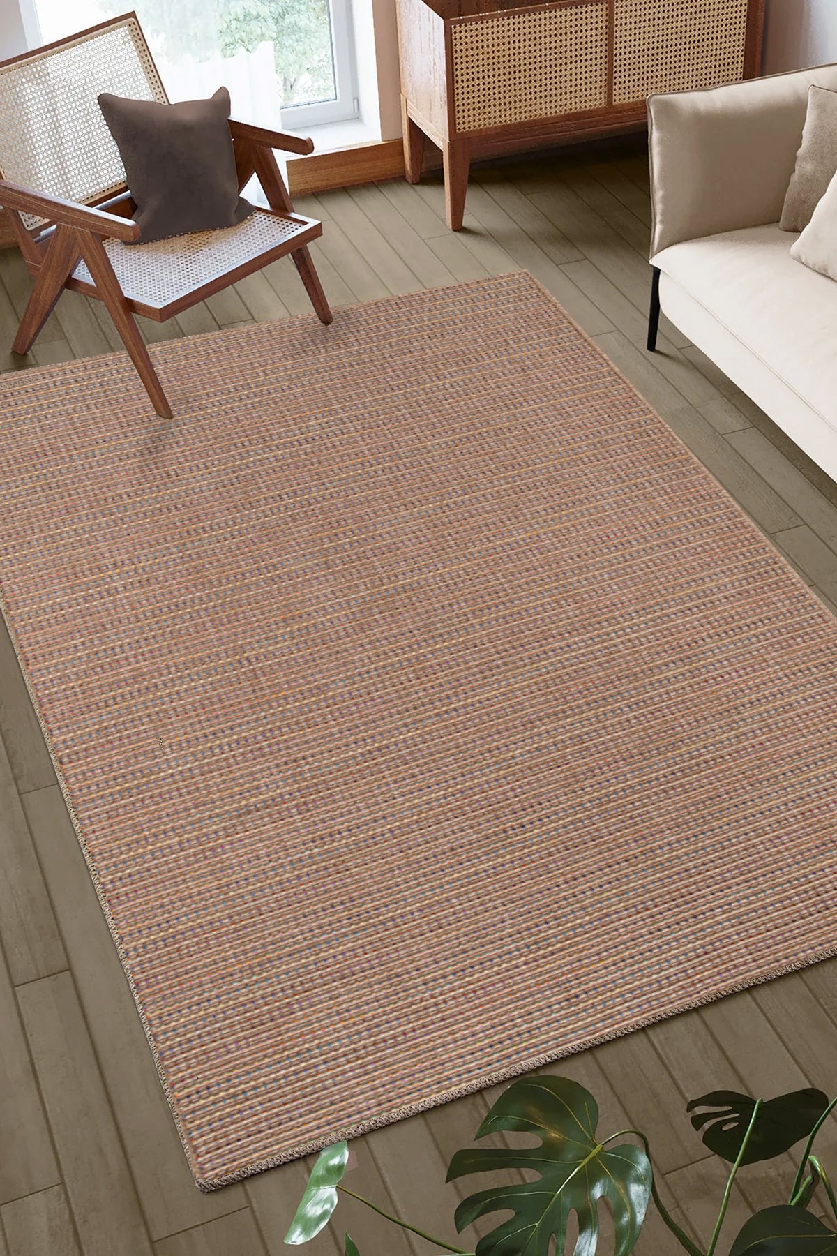 Doku DH005 Kahverengi Hav Toz Vermez Salon Mutfak Koridor Oturma Odası Yolluk Dokuma Kilim