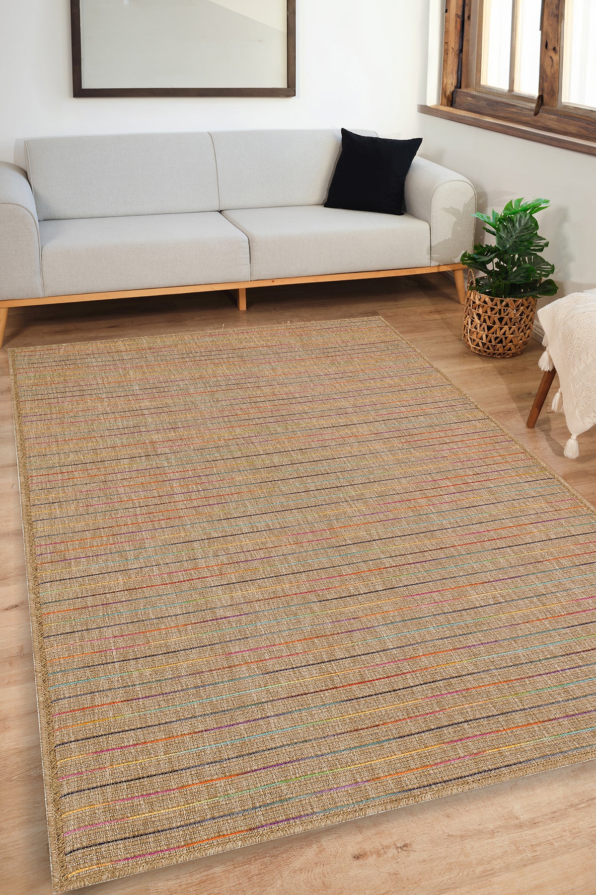 Doku DH009 Çok Renkli Hav Toz Vermez Salon Mutfak Koridor Oturma Odası Yolluk Dokuma Kilim