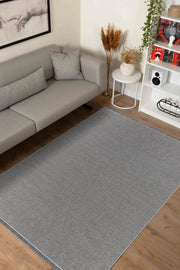 EcoLoop EC002 Grauer, fusselfreier, weicher Läuferteppich für Wohnzimmer, Küche, Flur, Aufenthaltsraum