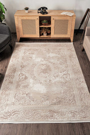 Elkenz 7566 Ekru Uzun Ömürlü Yumuşak Dokulu Salon Mutfak Koridor Oturma Odası Yolluk Halı