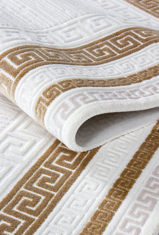 Elkenz EK005 Beyaz Uzun Ömürlü Yumuşak Dokulu Salon Mutfak Koridor Oturma Odası Yolluk Halı