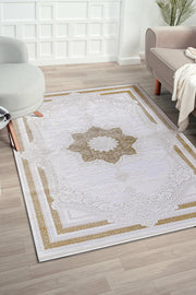 Elkenz EK008 Beyaz Uzun Ömürlü Yumuşak Dokulu Salon Mutfak Koridor Oturma Odası Yolluk Halı