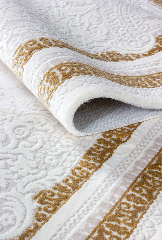 Elkenz EK008 Beyaz Uzun Ömürlü Yumuşak Dokulu Salon Mutfak Koridor Oturma Odası Yolluk Halı