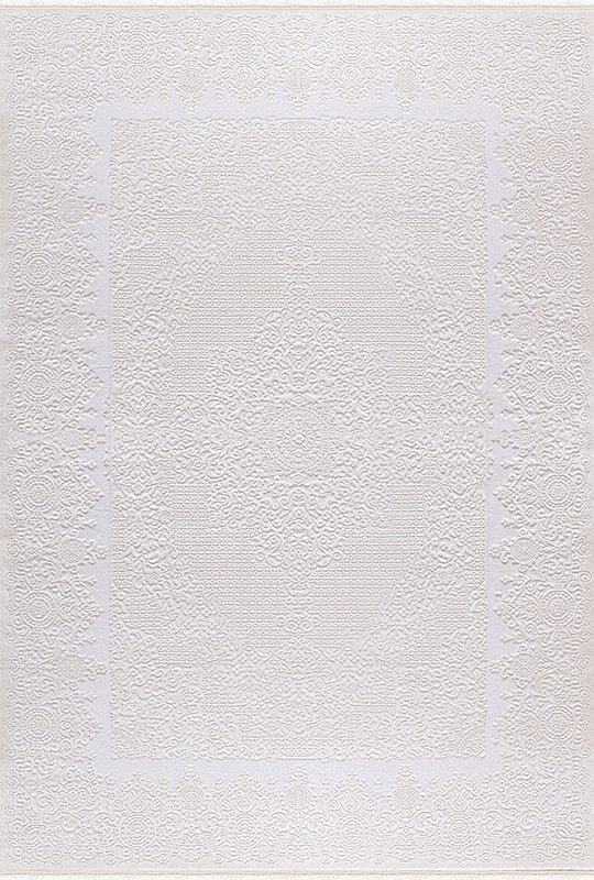 Elkenz EK009 Beyaz Uzun Ömürlü Yumuşak Dokulu Salon Mutfak Koridor Oturma Odası Yolluk Halı