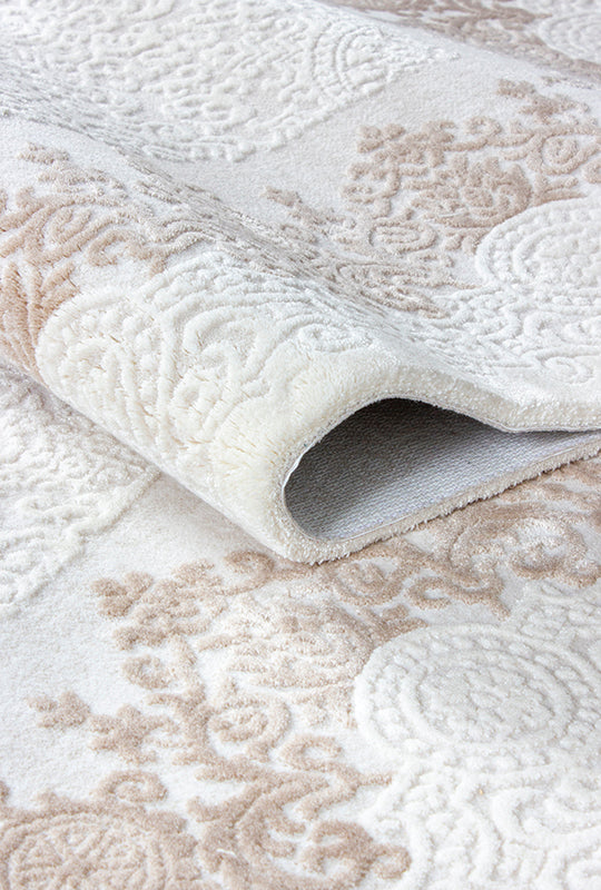 Elkenz EK010 Beyaz Uzun Ömürlü Yumuşak Dokulu Salon Mutfak Koridor Oturma Odası Yolluk Halı