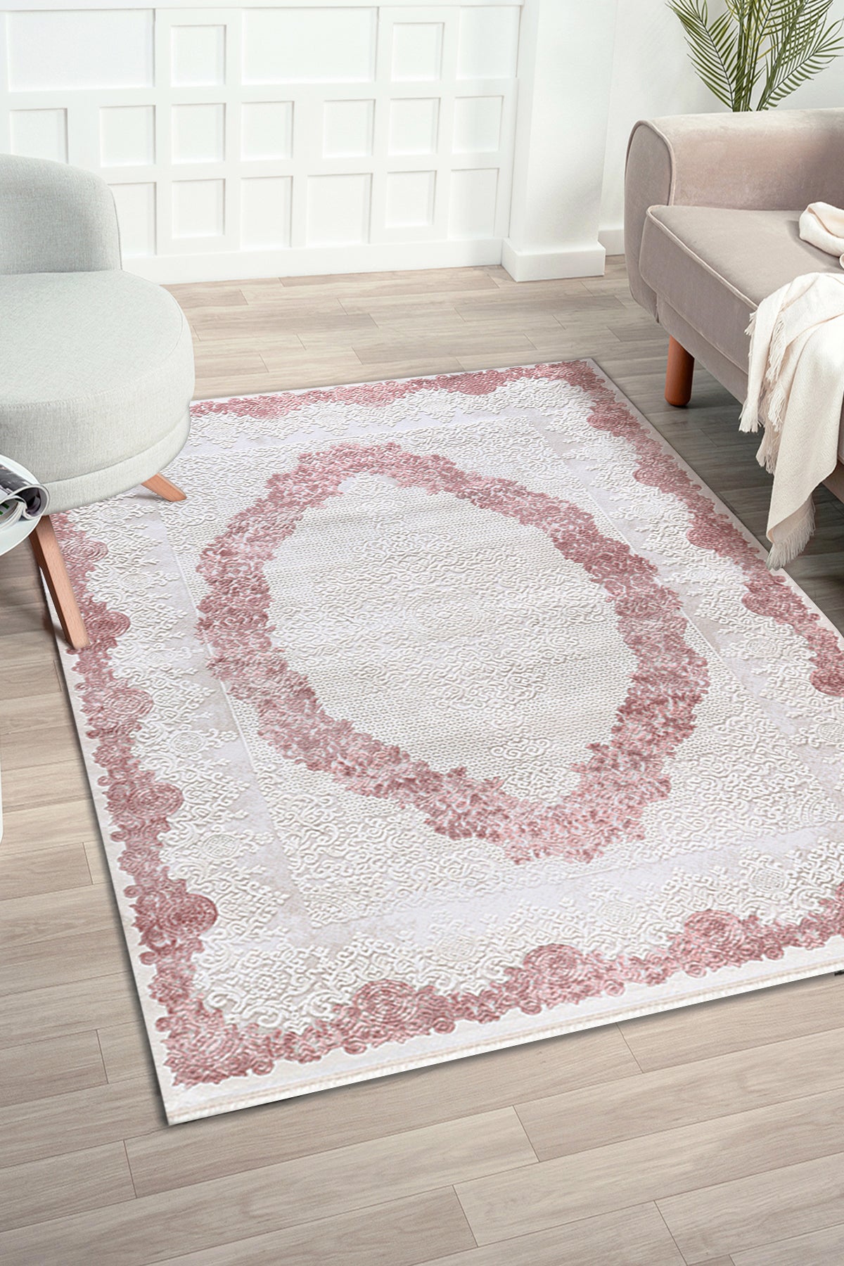 Elkenz EK011 Beyaz Uzun Ömürlü Yumuşak Dokulu Salon Mutfak Koridor Oturma Odası Yolluk Halı