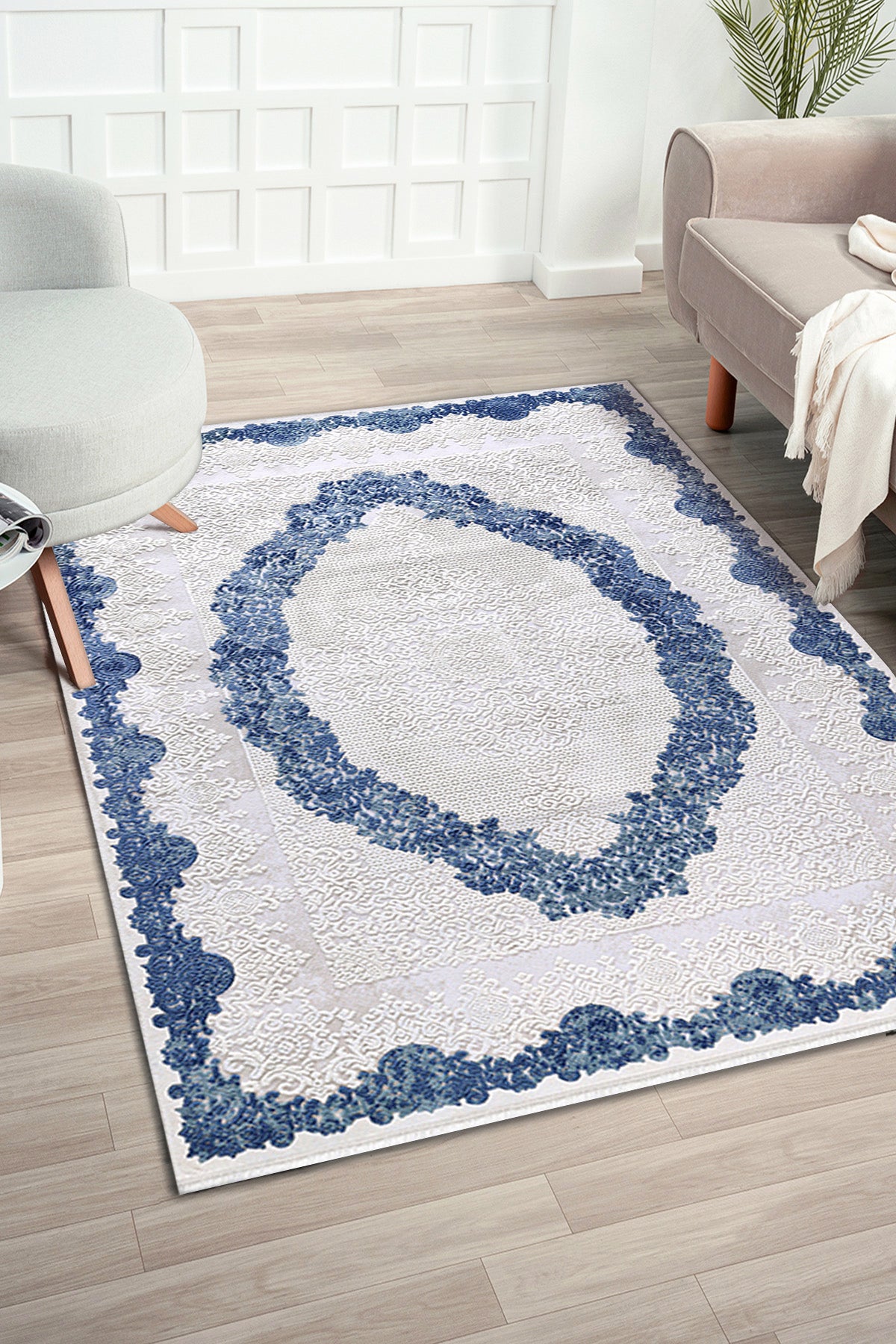 Elkenz EK012 Beyaz Uzun Ömürlü Yumuşak Dokulu Salon Mutfak Koridor Oturma Odası Yolluk Halı