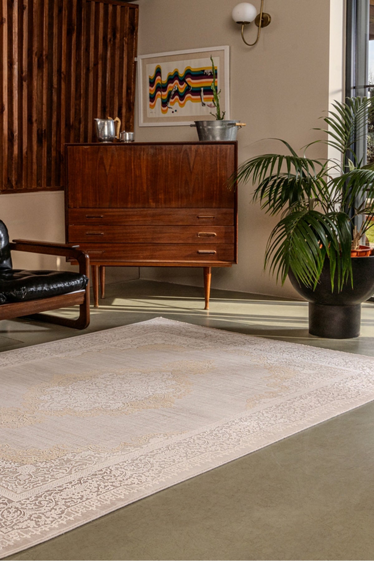 Gallery 1163 Bej Uzun Ömürlü Yumuşak Dokulu Salon Mutfak Koridor Oturma Odası Yolluk Halı