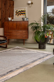 Gallery 1267 Bej Uzun Ömürlü Yumuşak Dokulu Salon Mutfak Koridor Oturma Odası Yolluk Halı