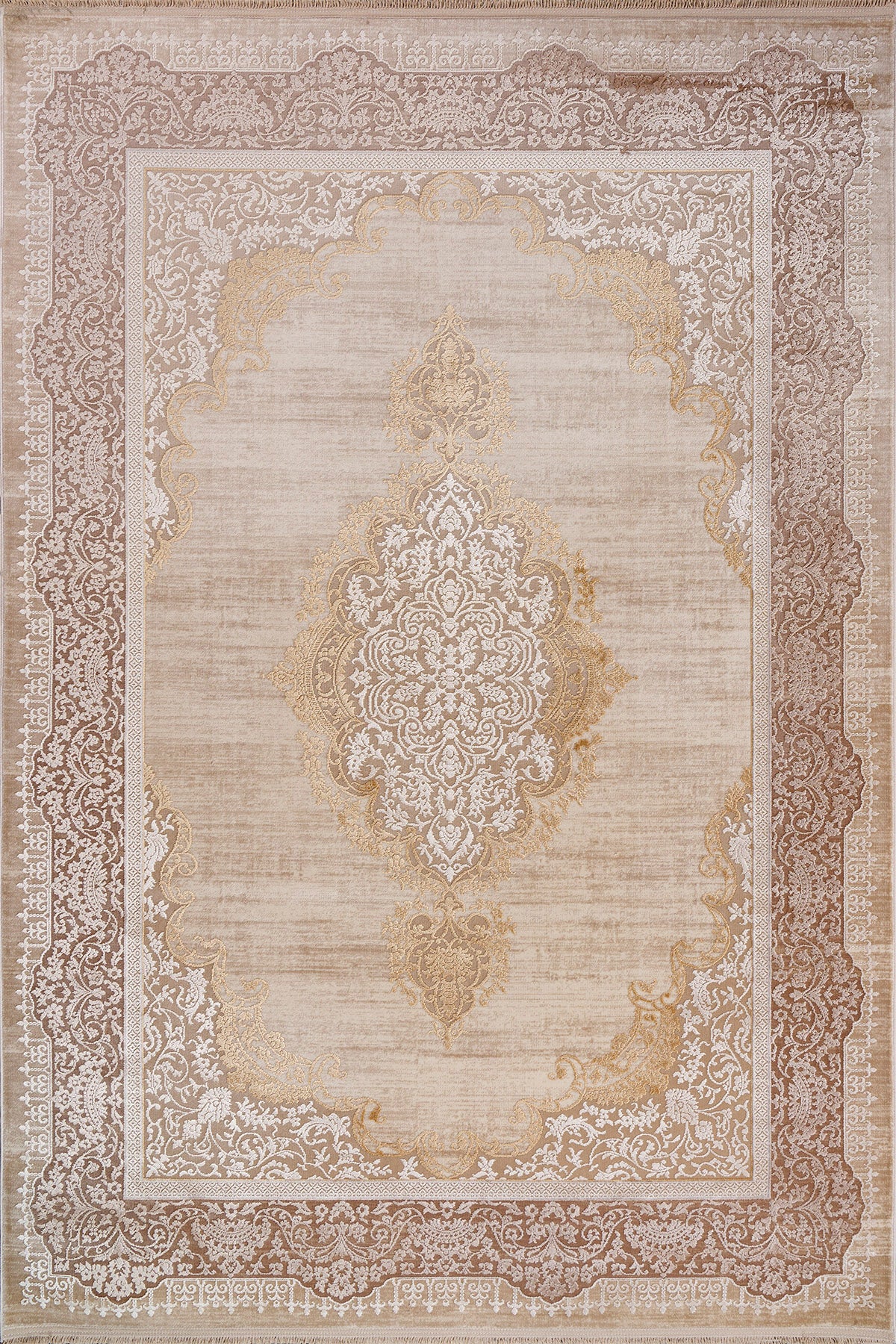 Gallery 1304 Bej Uzun Ömürlü Yumuşak Dokulu Salon Mutfak Koridor Oturma Odası Yolluk Halı